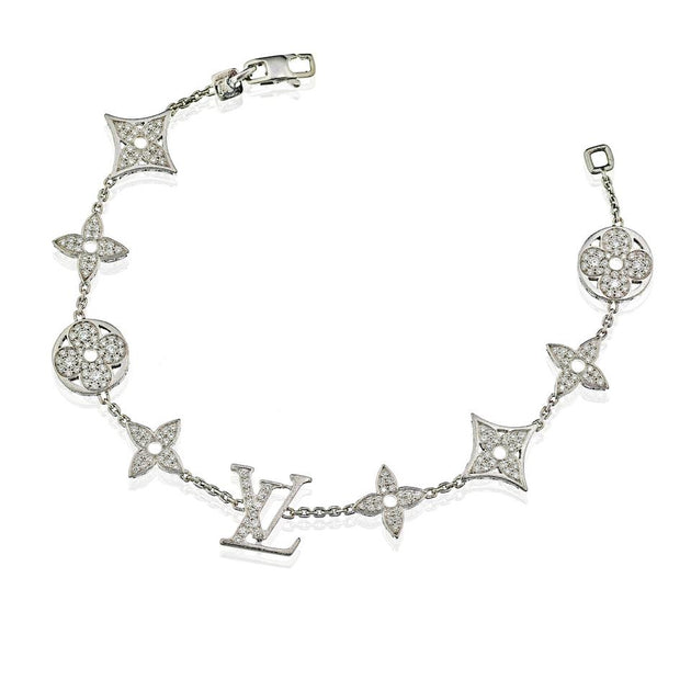 Lockit diamond bracelet in white gold, Louis Vuitton