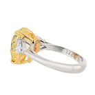 5 carat Pear Shape Diamond Fancy Yellow GIA Three Stone Engagement Ring - The Back Vault