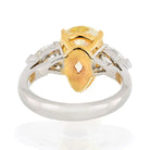 5 carat Pear Shape Diamond Fancy Yellow GIA Three Stone Engagement Ring - The Back Vault