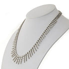 Platinum & 18K White Gold 23 Carat Diamond Bib Necklace - The Back Vault