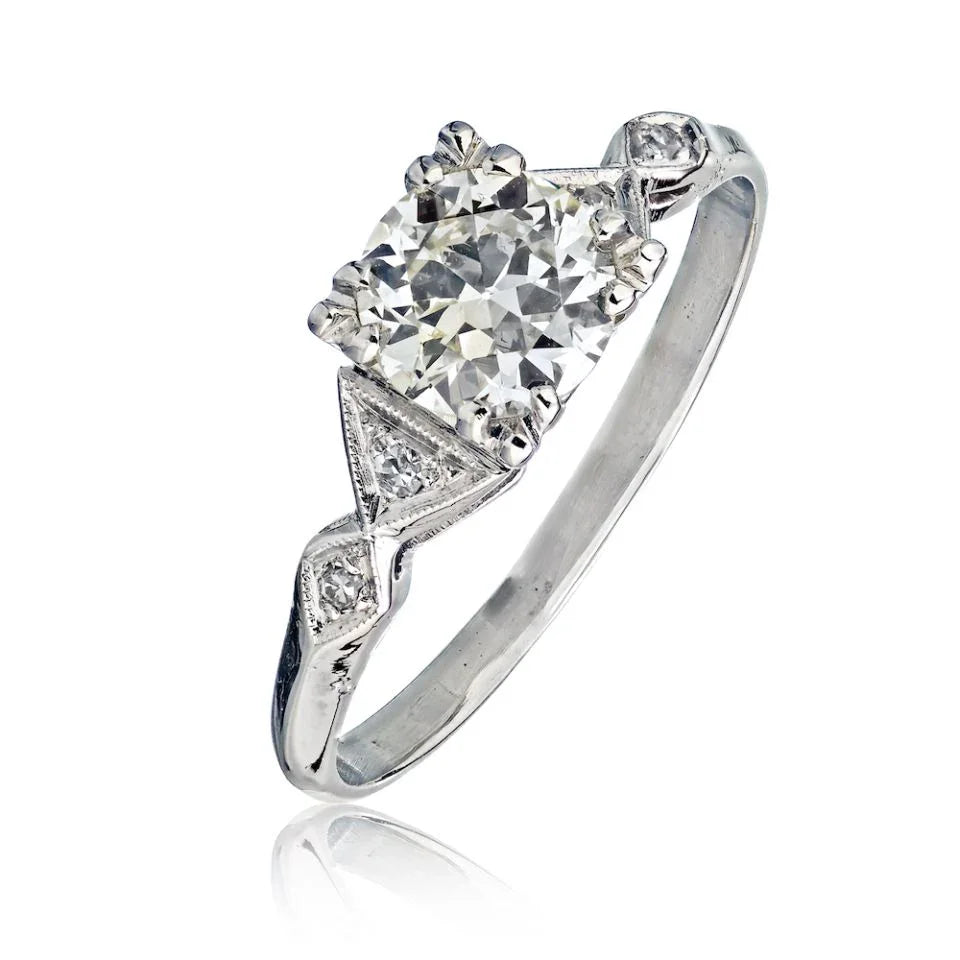 Approx 1 ct Old European Cut Diamond M-N/VS Ring - The Back Vault