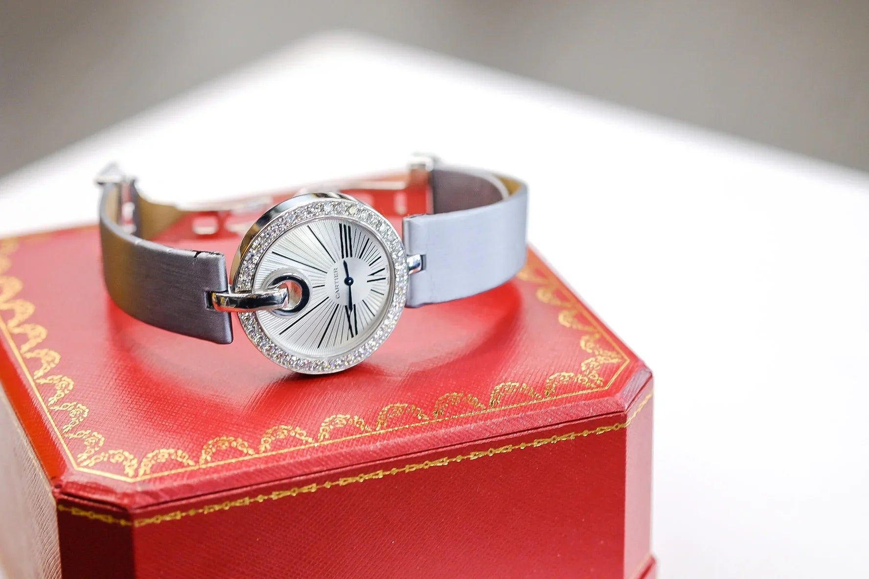 Cartier 18K White Gold Captive 35mm Diamond Dial Ref 3120 Women Watch - The Back Vault