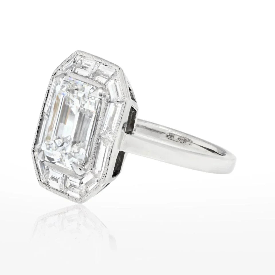4 carat Emerald Cut Diamond H/VS1 GIA Ring - The Back Vault