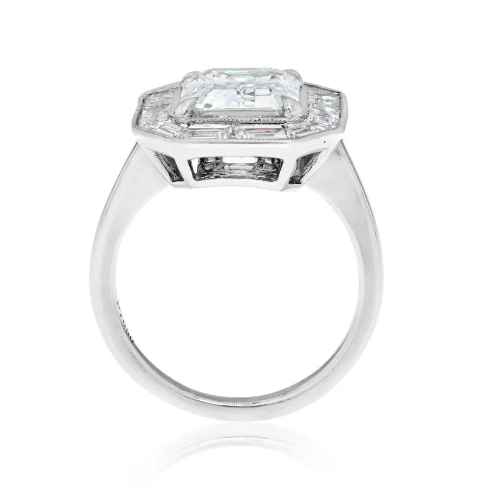 4 carat Emerald Cut Diamond H/VS1 GIA Ring - The Back Vault