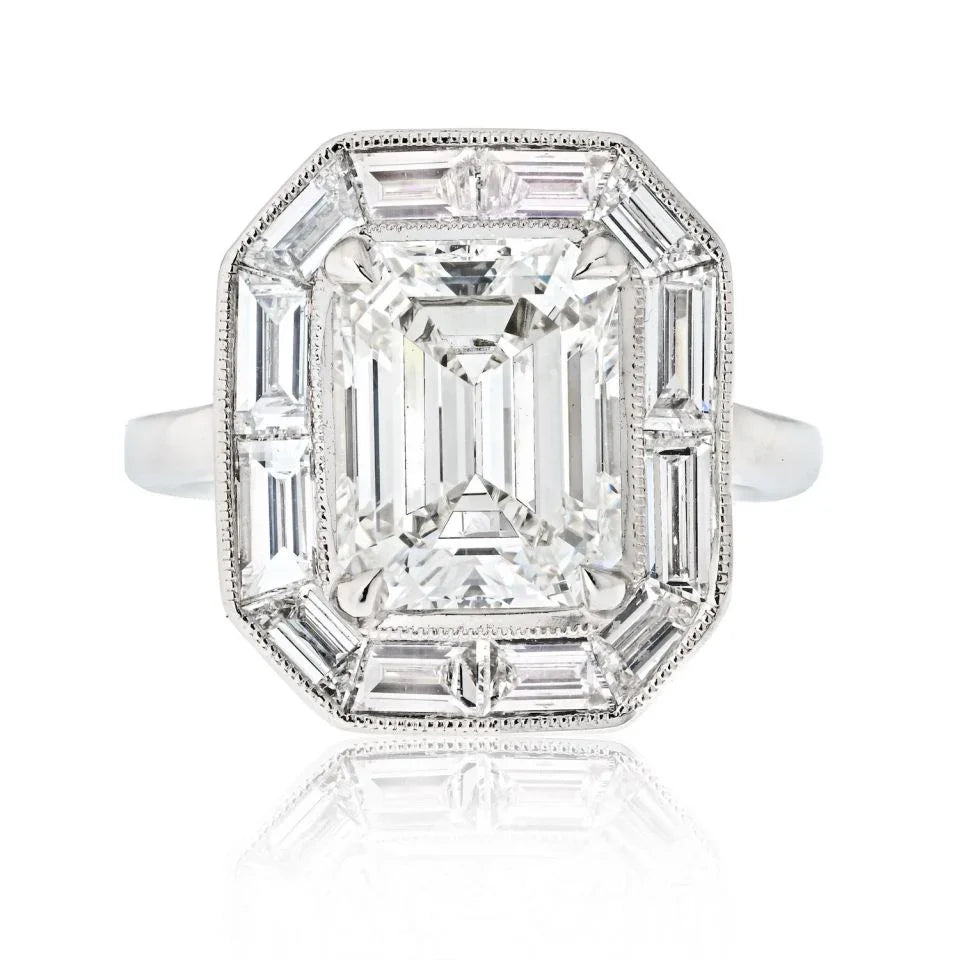 4 carat Emerald Cut Diamond H/VS1 GIA Ring - The Back Vault