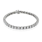 14K White Gold Straightlined 9.01cttw Round Cut Diamond Tennis Bracelet - The Back Vault