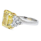 12 carat Radiant Cut Diamond Fancy Yellow GIA Ring - The Back Vault