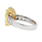 4 carat Pear Shape Diamond Fancy Yellow GIA Ring - The Back Vault