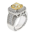 3 carat Cushion Cut Diamond Fancy Intense Yellow GIA 3.20ct Fancy Yellow Intense Cushion Cut Ring - The Back Vault