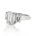 3 carat Emerald Cut Diamond J/VS1 GIA Three Stone Diamond Ring - The Back Vault