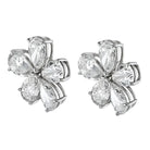 16.01cttw GIA Certified D-E Color Pear Cut Diamond Flower Stud Earrings - The Back Vault