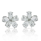 16.01cttw GIA Certified D-E Color Pear Cut Diamond Flower Stud Earrings - The Back Vault