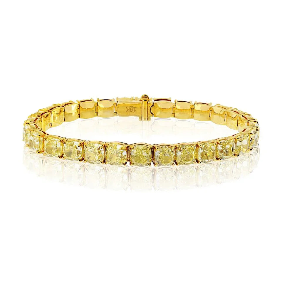 18K Yellow Gold 32.44 Fancy Light Yellow GIA Fancy Light Yellow Bracelet - The Back Vault