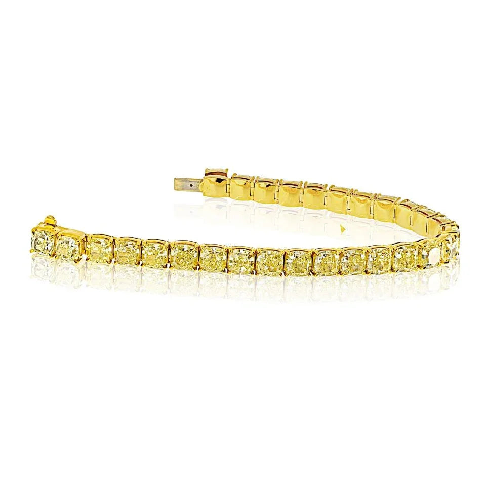 18K Yellow Gold 32.44 Fancy Light Yellow GIA Fancy Light Yellow Bracelet - The Back Vault