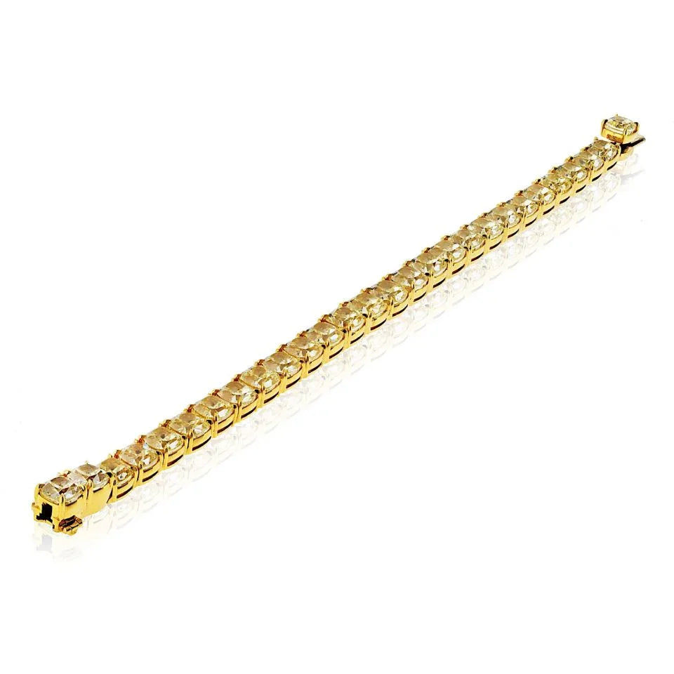 18K Yellow Gold 32.44 Fancy Light Yellow GIA Fancy Light Yellow Bracelet - The Back Vault