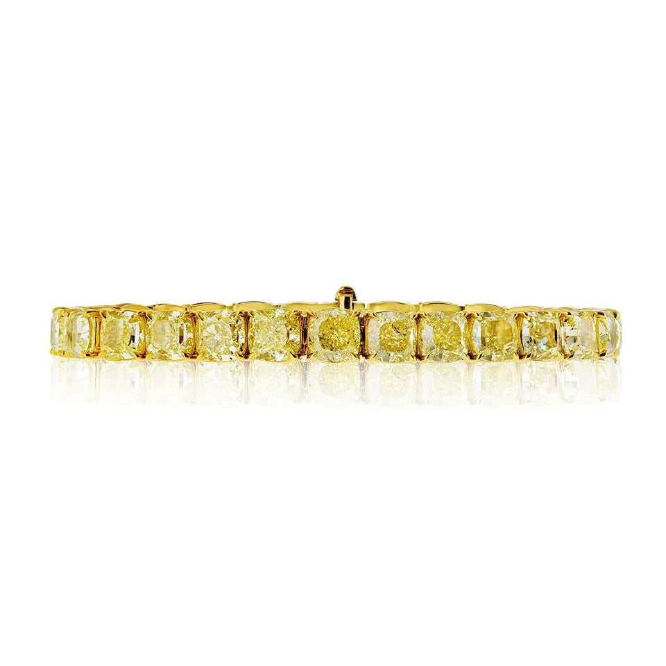 18K Yellow Gold 32.44 Fancy Light Yellow GIA Fancy Light Yellow Bracelet - The Back Vault
