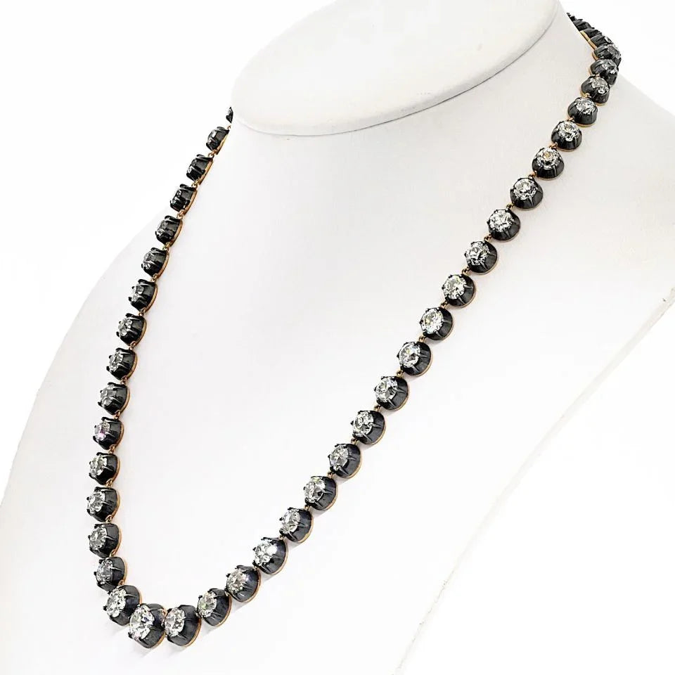 18K Yellow Gold & Silver 46.15cttw Necklace - The Back Vault