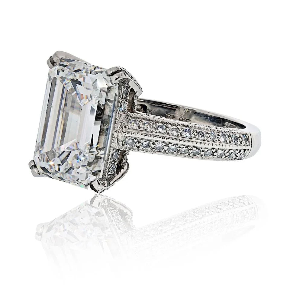 5 carat Emerald Cut Diamond E/VS2 GIA Ring - The Back Vault