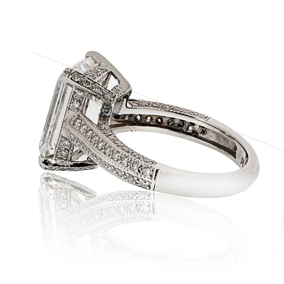 5 carat Emerald Cut Diamond E/VS2 GIA Ring - The Back Vault