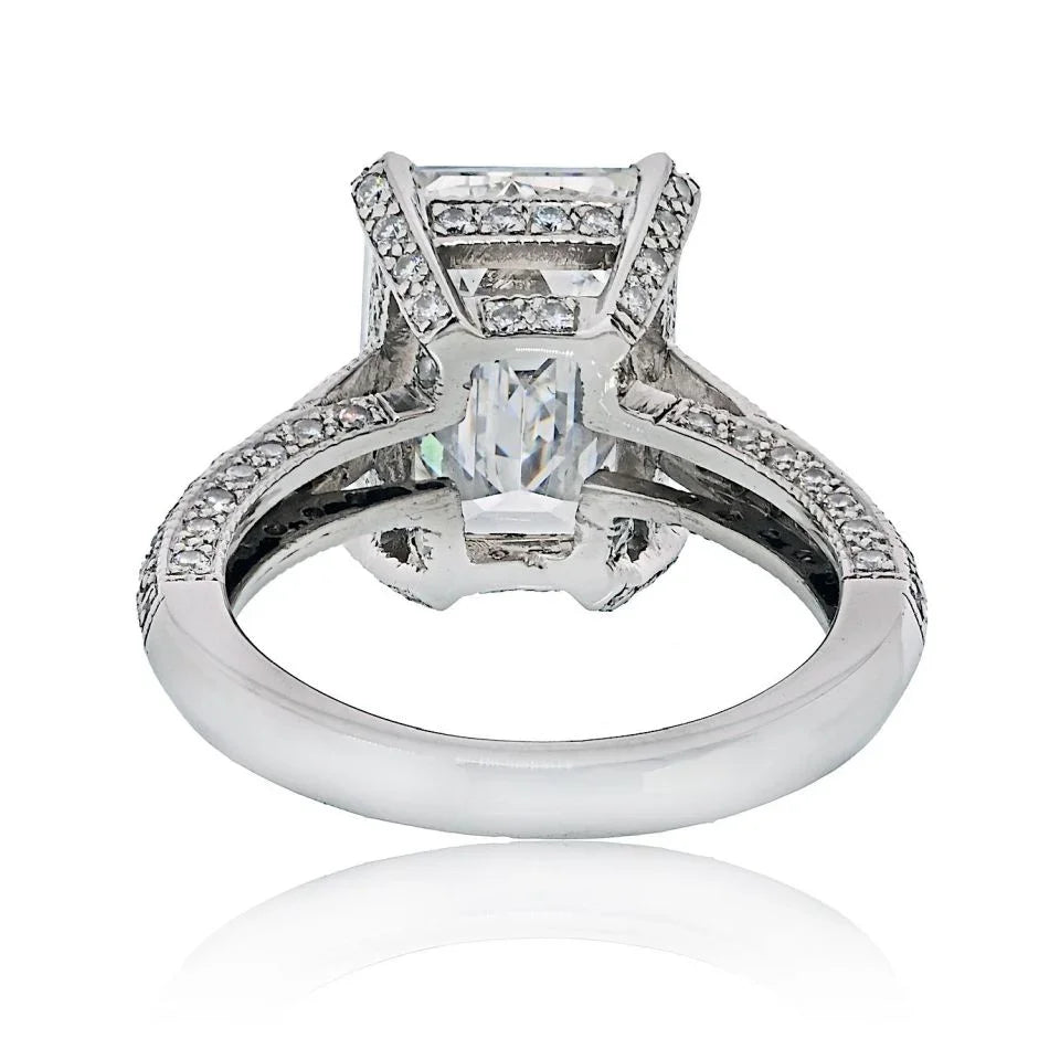 5 carat Emerald Cut Diamond E/VS2 GIA Ring - The Back Vault