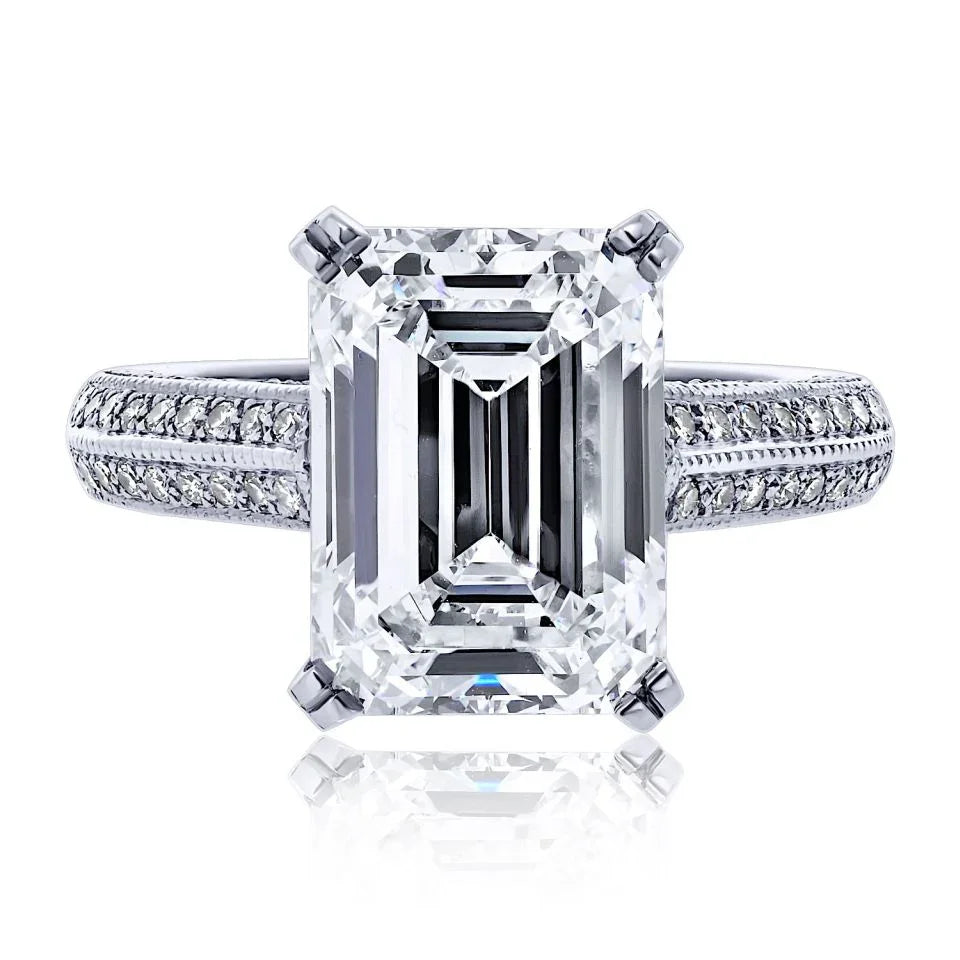 5 carat Emerald Cut Diamond E/VS2 GIA Ring - The Back Vault