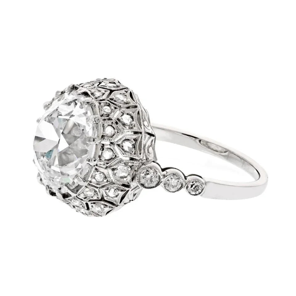 5 carat Old European Cut Diamond K/VS2 GIA Antique 5.00ct K VS2 Old European Cut Diamond Ring - The Back Vault