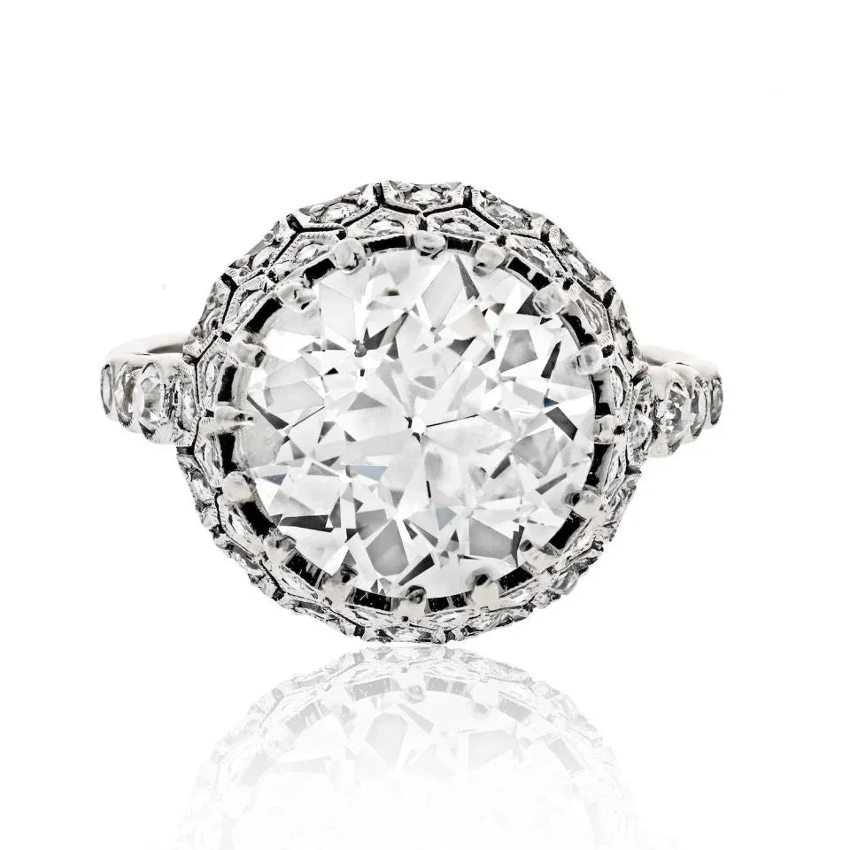 5 carat Old European Cut Diamond K/VS2 GIA Antique 5.00ct K VS2 Old European Cut Diamond Ring - The Back Vault