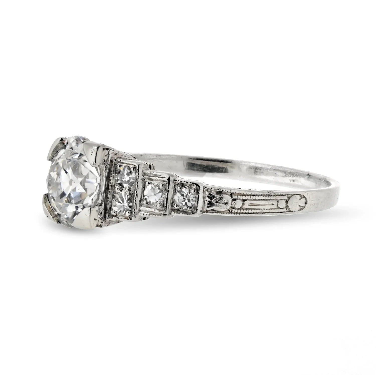 1.13 carat Old European Cut Vintage Diamond Engagement Ring - The Back Vault