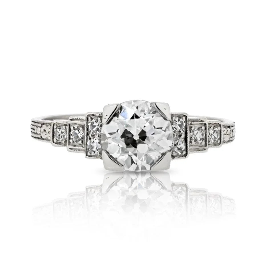1.13 carat Old European Cut Vintage Diamond Engagement Ring - The Back Vault