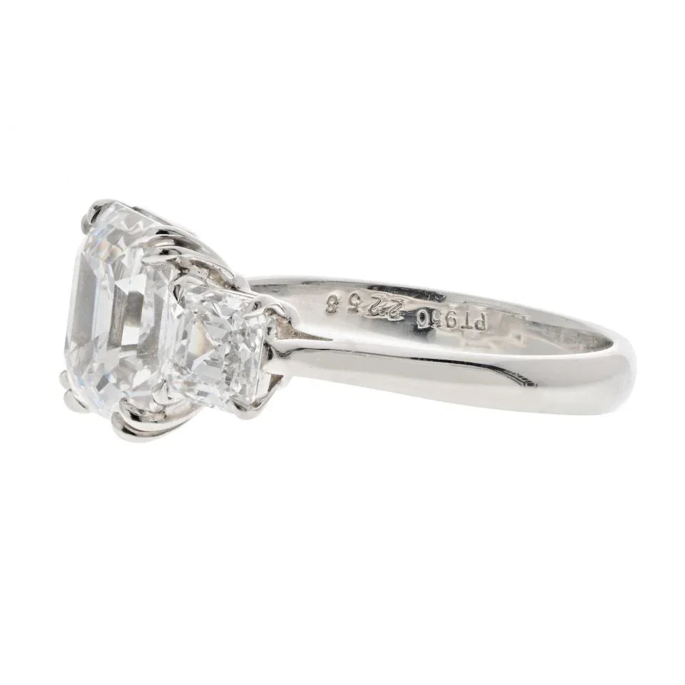 Ascher Cut 3 carat Emerald Cut Diamond D/VVS2 GIA Engagement Ring - The Back Vault