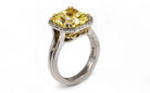 5 carat Radiant Cut Diamond Fancy Yellow GIA Ring - The Back Vault
