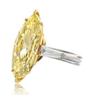 9.33ct Fancy Light Yellow Marquise Cut Diamond Engagement Ring - The Back Vault