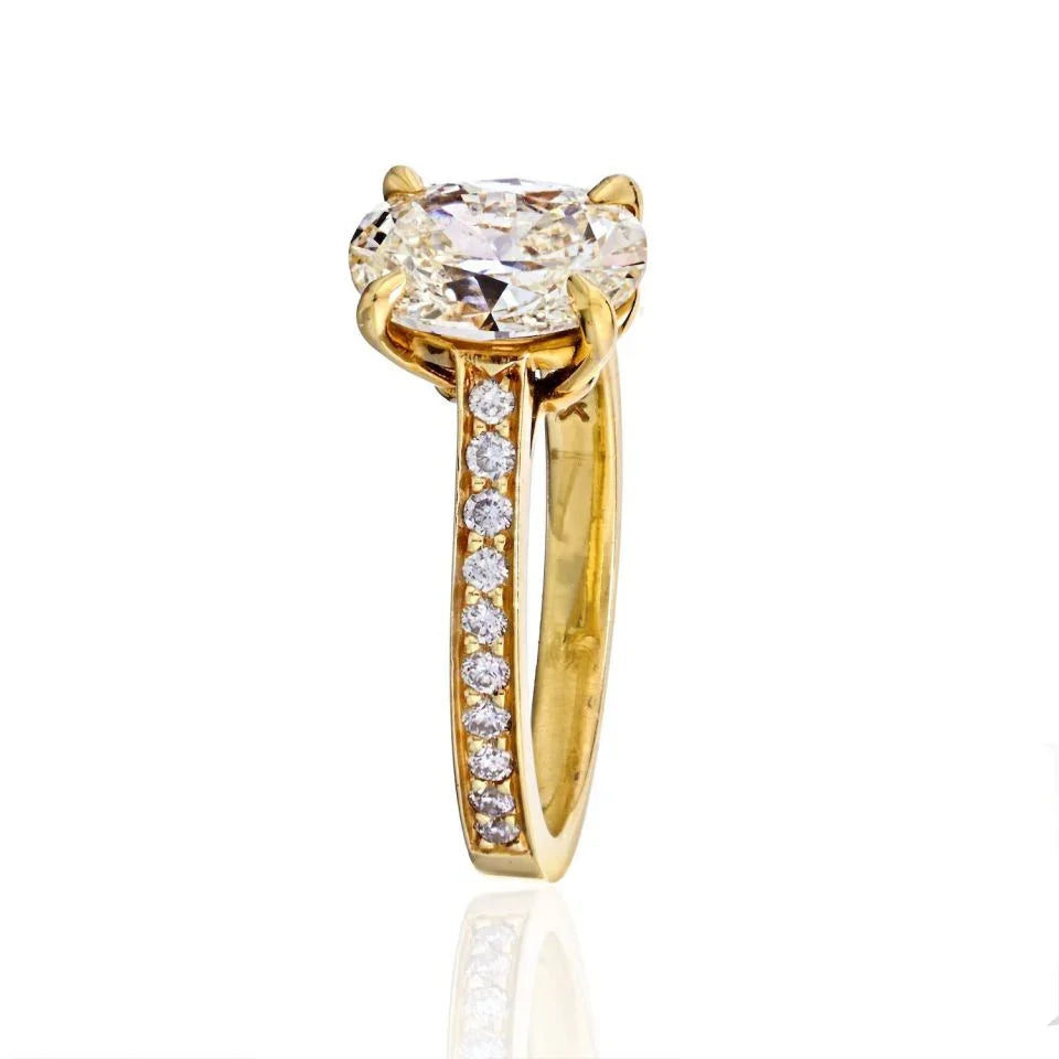 2 carat Oval Diamond M/I1 GIA Ring - The Back Vault