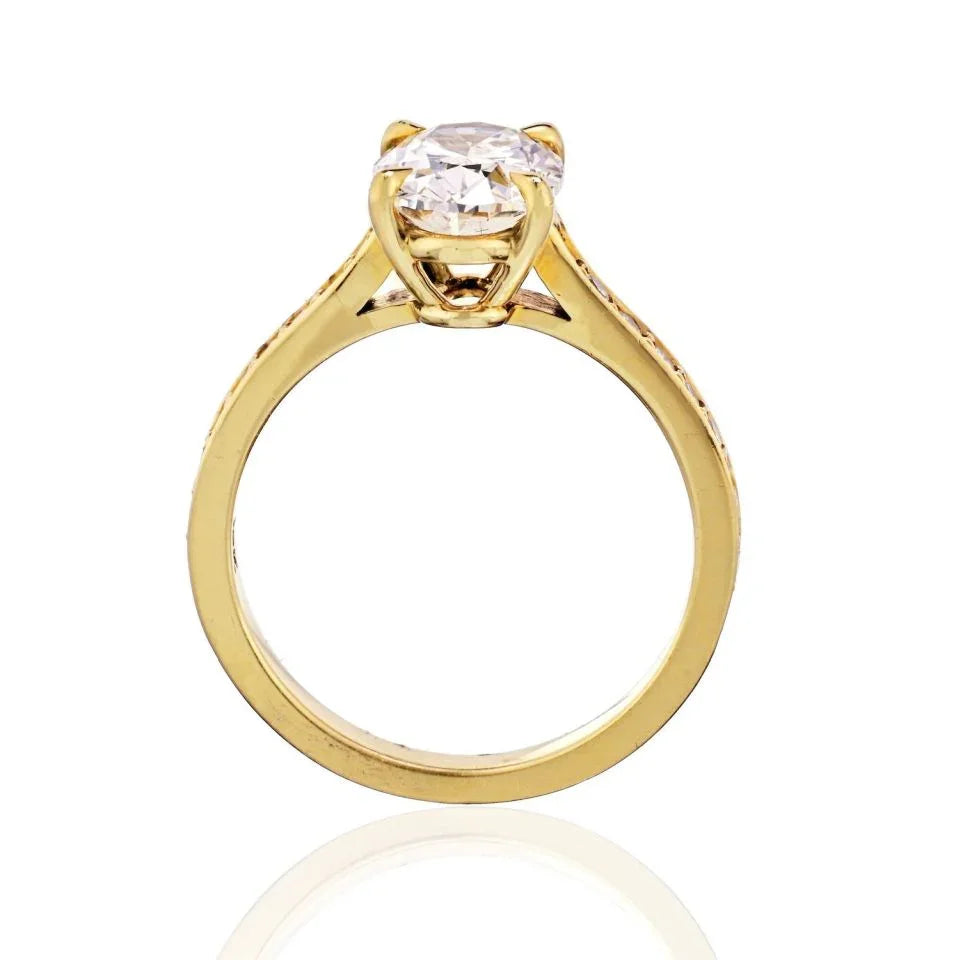 2 carat Oval Diamond M/I1 GIA Ring - The Back Vault