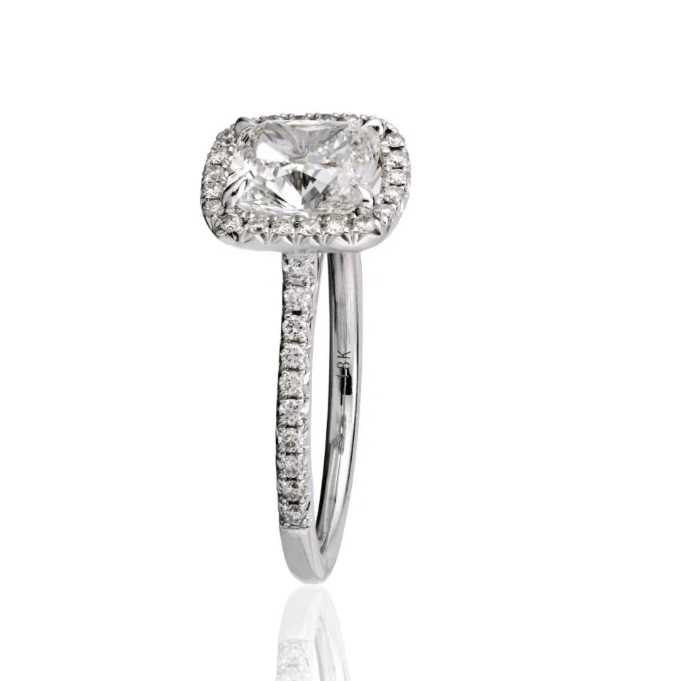 1.68 carat Cushion Cut Diamond F/VS1 GIA Ring - The Back Vault
