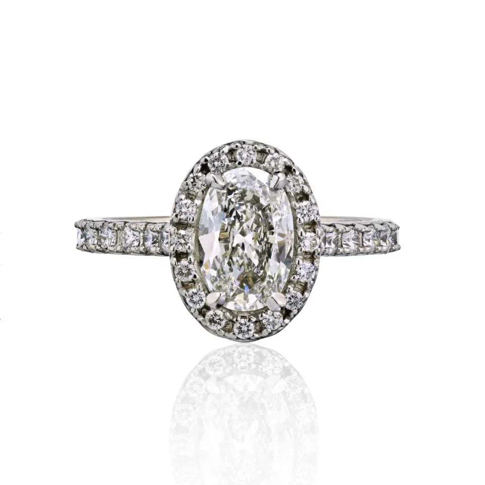 1.19 carat Oval Diamond F/VVS1 GIA Halo Engagement Ring - The Back Vault