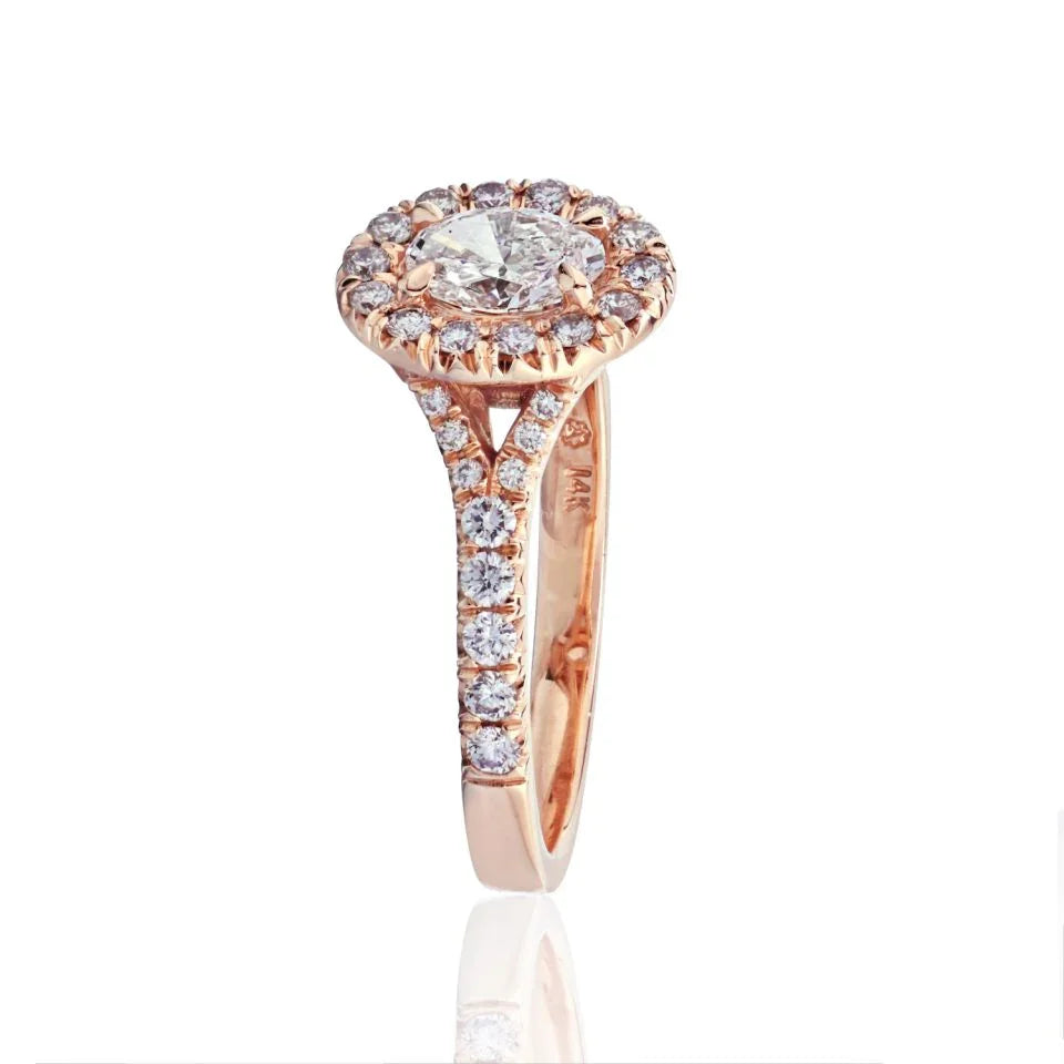 0.54 carat Oval Diamond D/VS2 GIA Halo Ring - The Back Vault