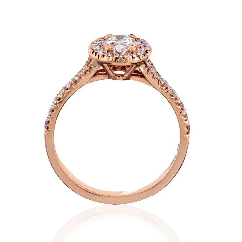 0.54 carat Oval Diamond D/VS2 GIA Halo Ring - The Back Vault