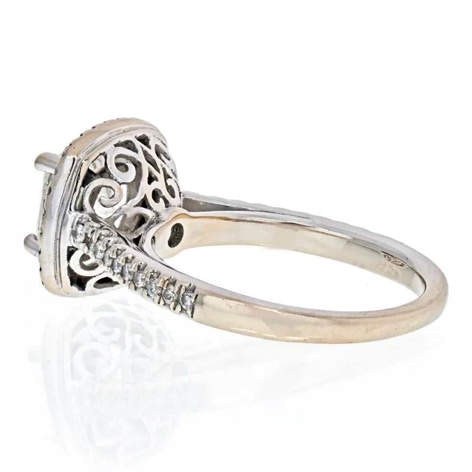 1.01 carat Cushion Cut Diamond I/VS2 GIA Halo Engagement Ring - The Back Vault