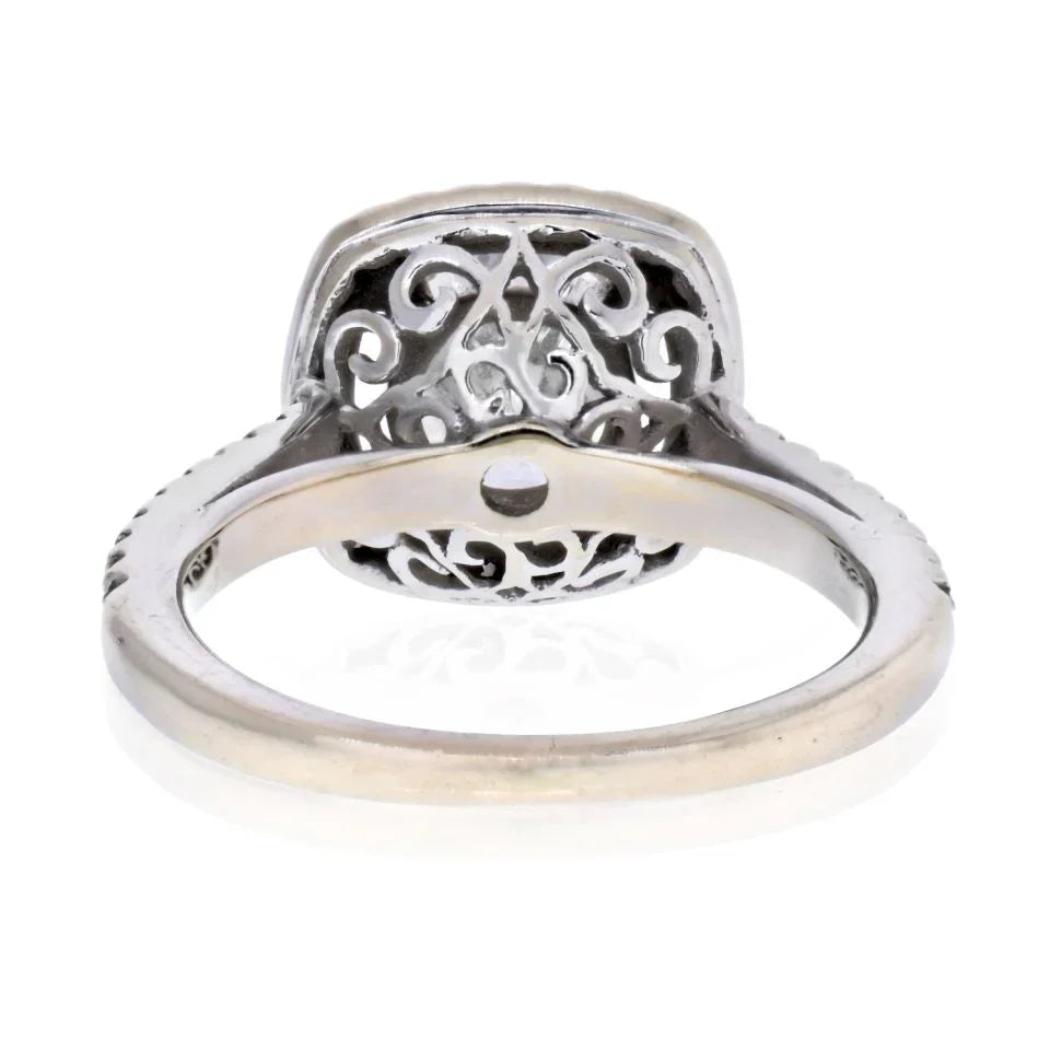 1.01 carat Cushion Cut Diamond I/VS2 GIA Halo Engagement Ring - The Back Vault