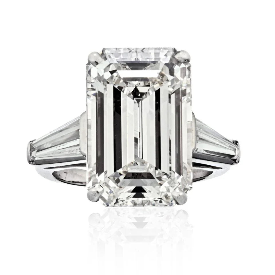 11 carat Emerald Cut Diamond I/VS1 GIA Engagement Ring - The Back Vault