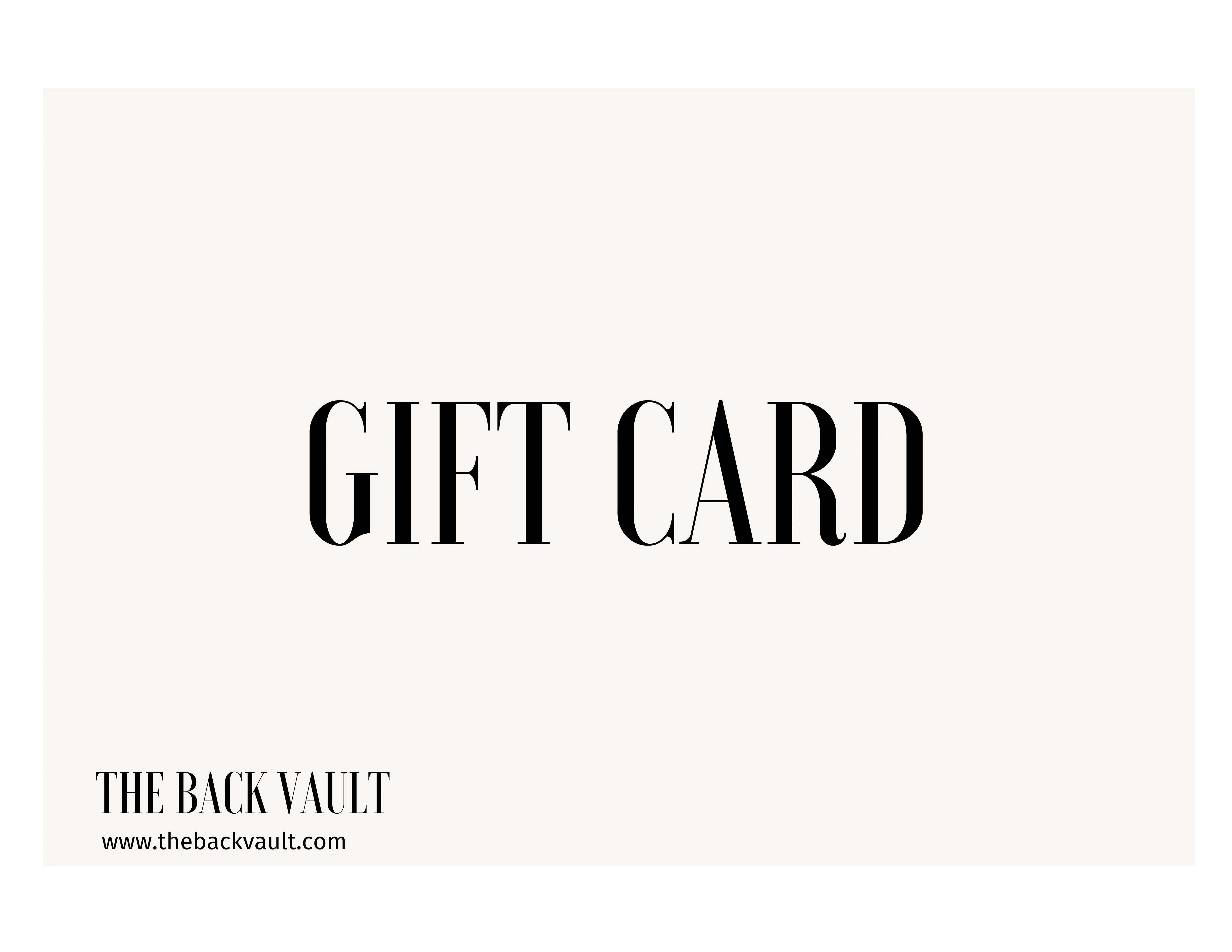 Gift Card - The Back Vault - The Back Vault
