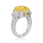 3 carat Radiant Cut Fancy Intense Yellow Diamond Engagement Ring - The Back Vault