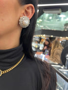 Van Cleef & Arpels 18K White Gold Pearl Diamond Bombe Earrings - The Back Vault