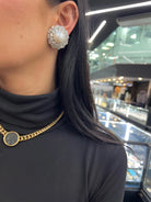 Van Cleef & Arpels 18K White Gold Pearl Diamond Bombe Earrings - The Back Vault