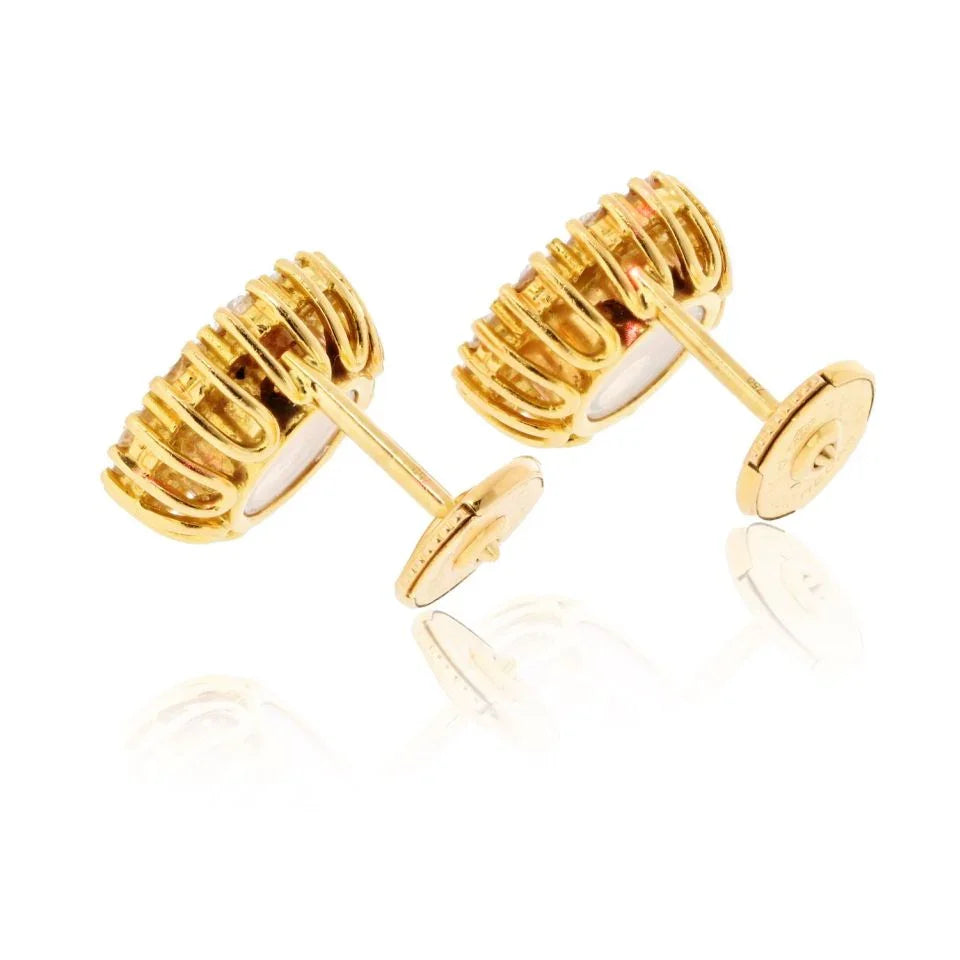 Chopard 18K Yellow Gold Happy Diamond Round 1.20cttw Stud Earrings - The Back Vault