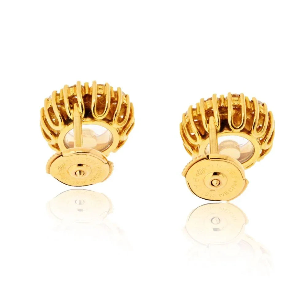 Chopard 18K Yellow Gold Happy Diamond Round 1.20cttw Stud Earrings - The Back Vault