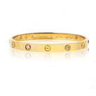 Cartier Love 18K Yellow Gold 4 Diamond Vintage Model Size 17 Bracelet - The Back Vault