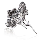 Platinum 17.00cttw Round Diamond Cut Flower Brooch - The Back Vault