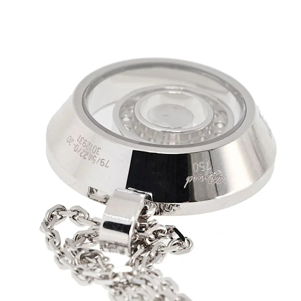 Chopard 18K White Gold Happy Spirit Round Diamond Necklace - The Back Vault